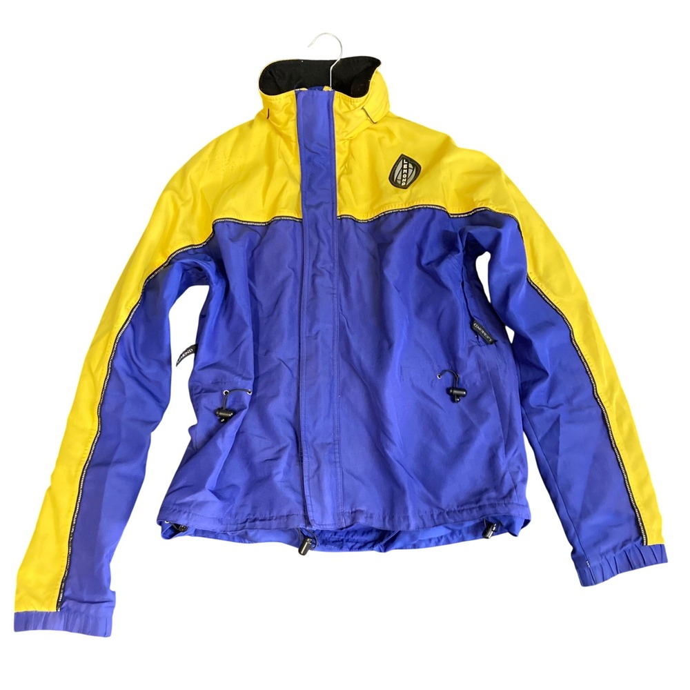Vintage LeMond Cycling Jacket Yellow Blue Colorblock Windbreaker Full Zip